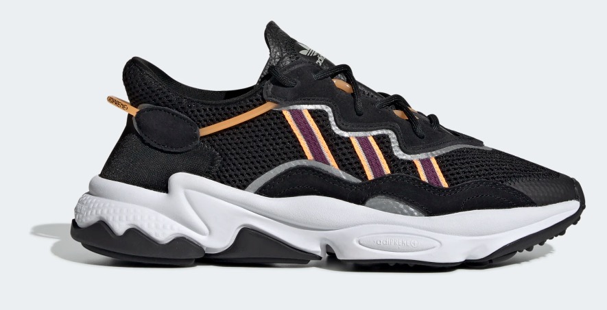 adidas ozweego black orange. white