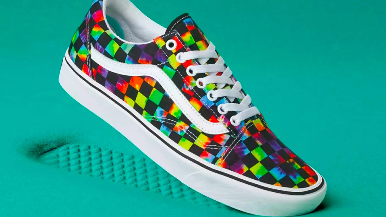 Checkerboard vans hot sale colorful