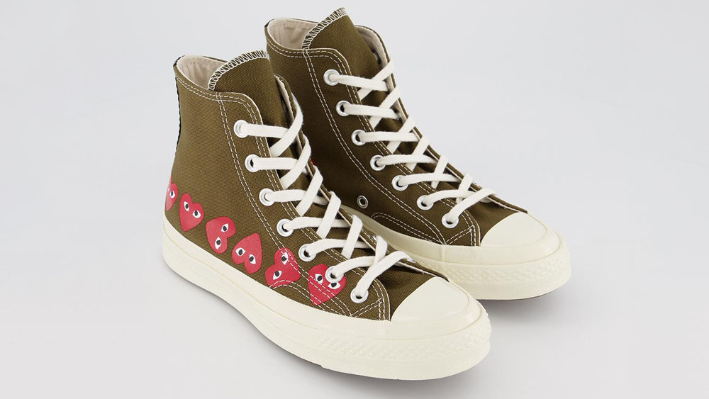 _0001_COMME des GARCONS Play x Conoverse Chuck 70 Hi Heart Print Green
