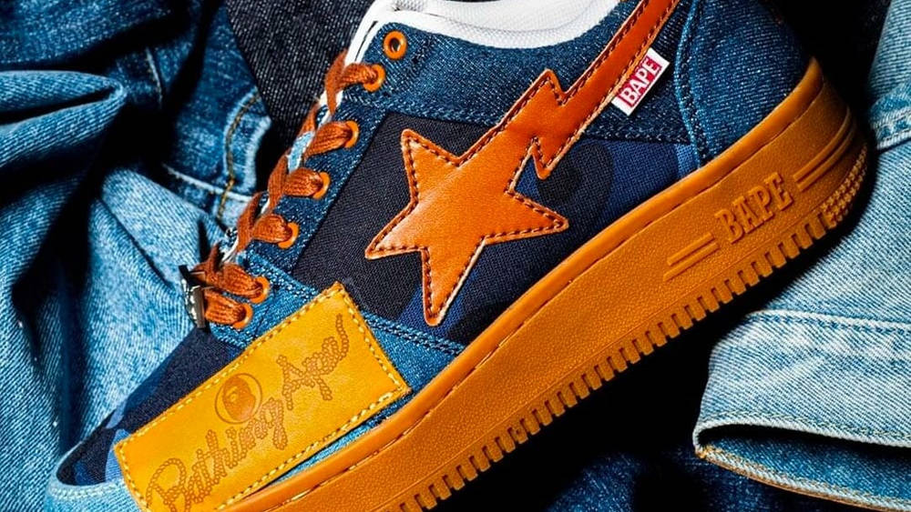 bapesta patchwork denim