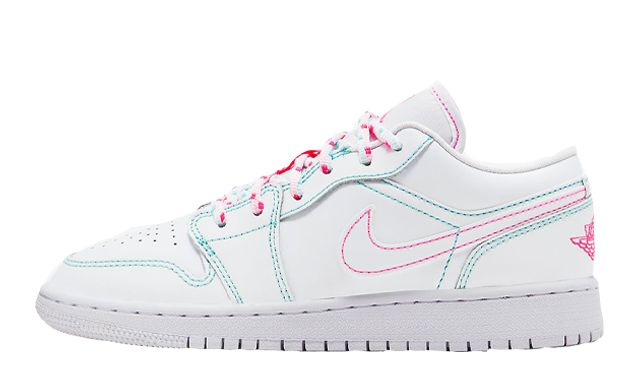 Jordan 1 Low GS White Aurora Green