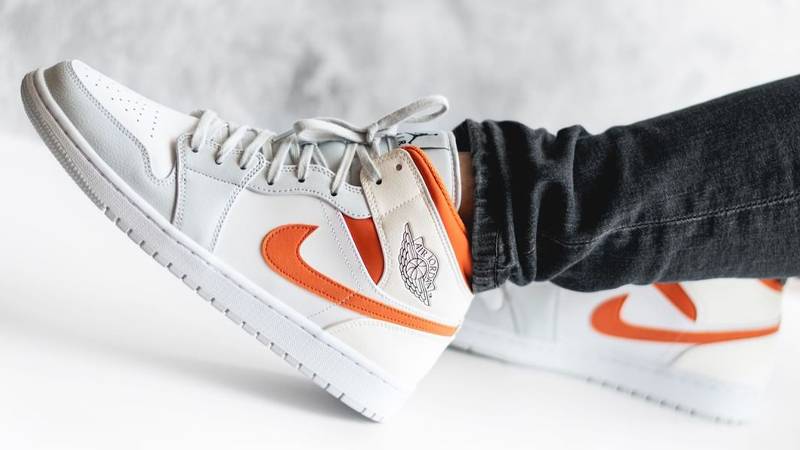 air jordan 1 mid starfish pure platinum