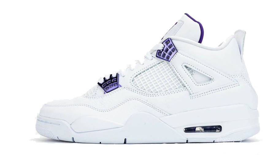 all white jordans with purple