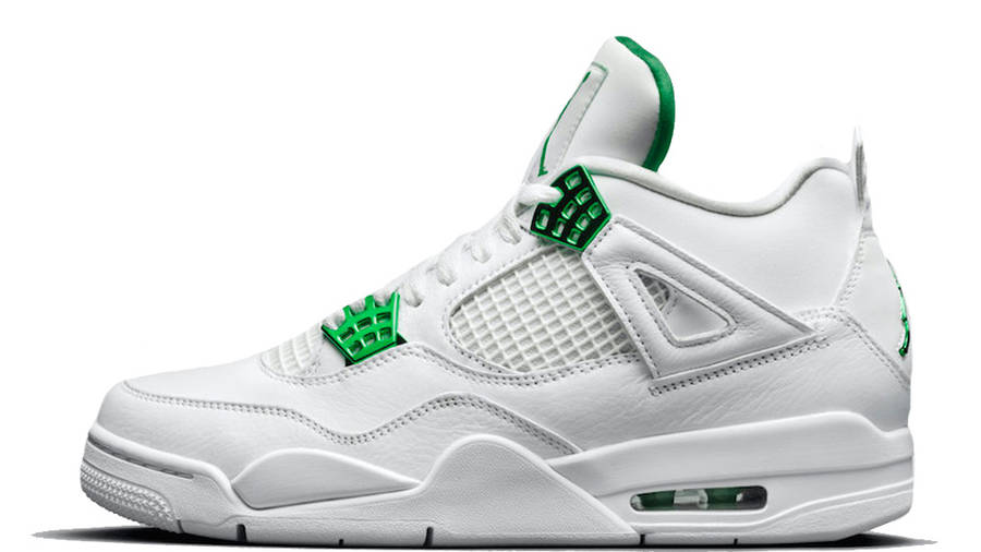 white and green jordan 4