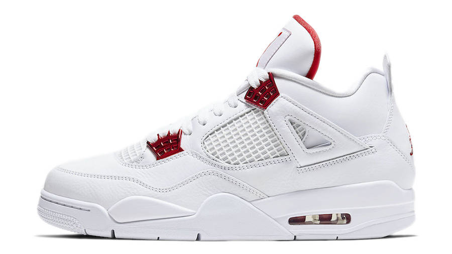 white and red jordan 4s