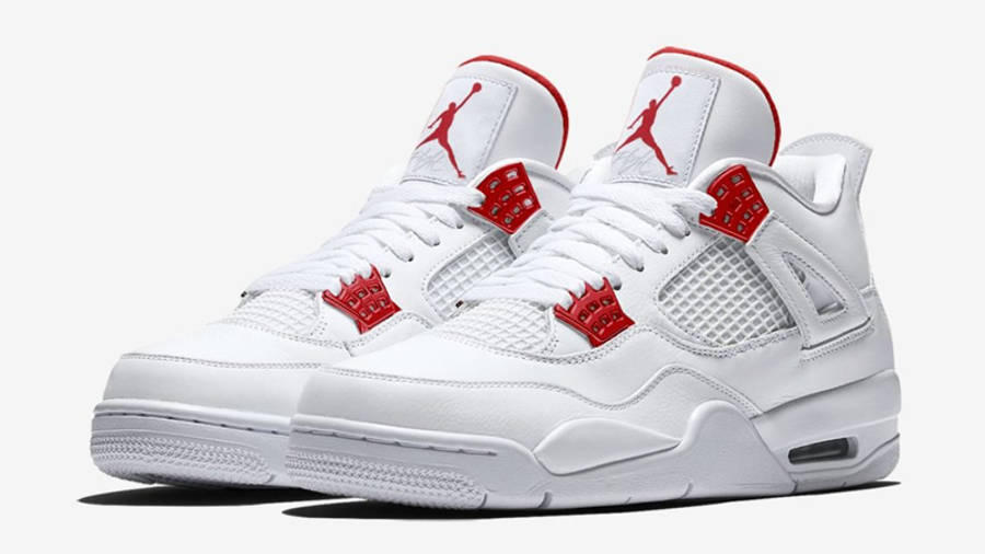 all white with red jordans