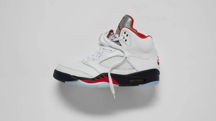 fire red jordan 5 gs