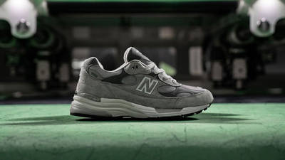 new balance 992 black grey on feet