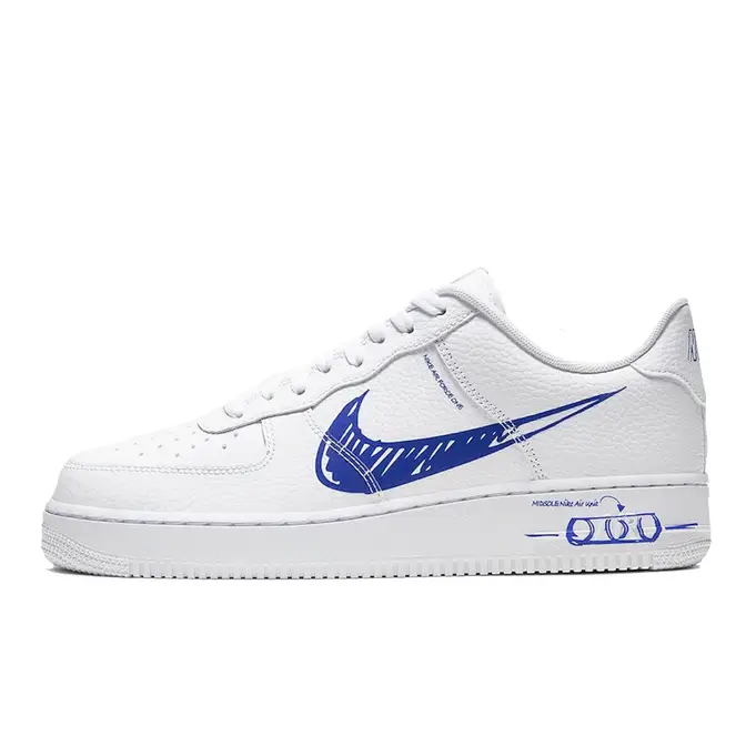 Nike Air Force 1 Low Sketch White Royal | Where To Buy | CW7581