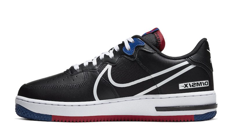 Nike Air Force 1 React DMSX Black Red Nike Air Force 1 React Black, Blue and Red