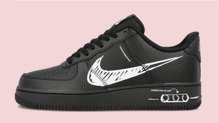 A Closer Look At The Upcoming Nike Air Force 1 'Sketch Swoosh' In Black A Closer Look At The Upcoming Nike Air Force 1 'Sketch Swoosh' In Black