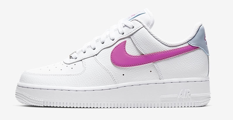 Nike Air Force 1 White Pink Silver side