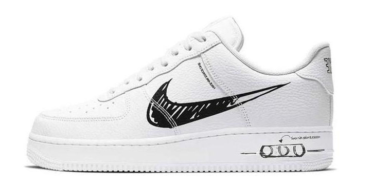 Nike-Air-Force-1-White-Sketch-Swoosh-side