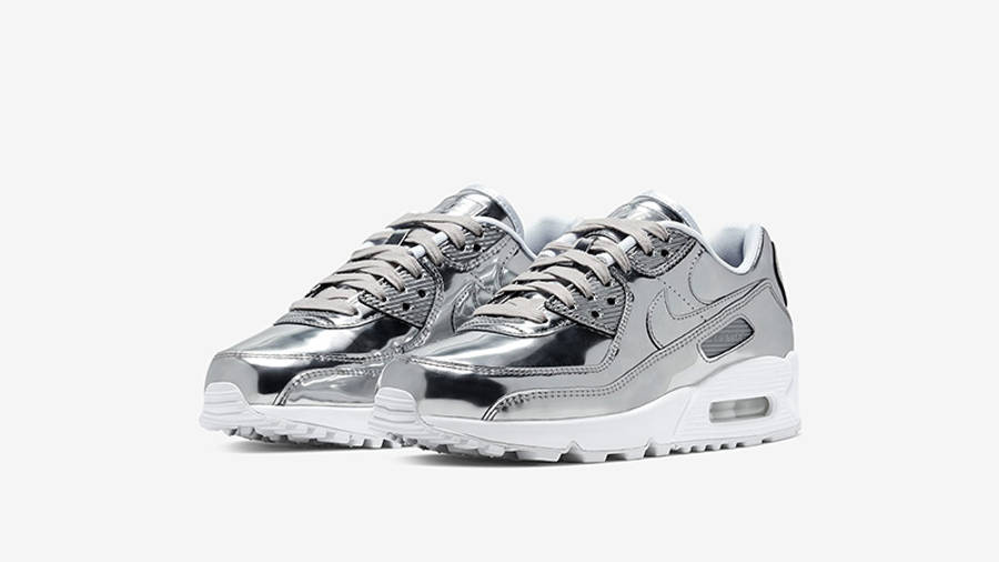 white and silver air max 90