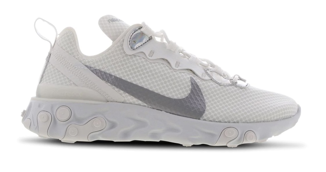 Nike React Element 55 White Silver