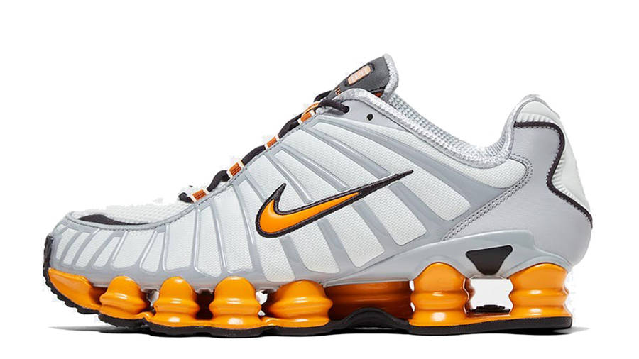 nike shox orange and white