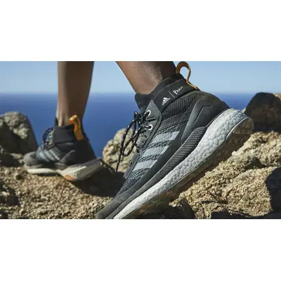 namshi adidas b42425 superstar sneakers celebrity 2017 Hiker Black Grey EF2344 on foot back