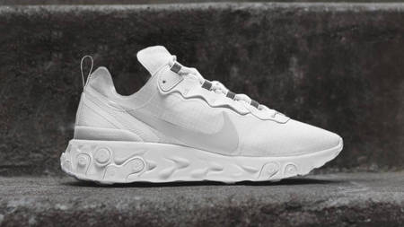 You Can Cop the Triple-White Nike React Element 55 in the Foot Locker UK Sale! You Can Cop the Triple-White Nike React Element 55 in the Foot Locker UK Sale!