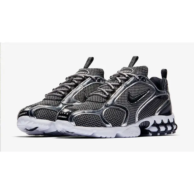 nike glide leather mens shoe sandals clearance Spiridon Caged Black White CU1854-001 front