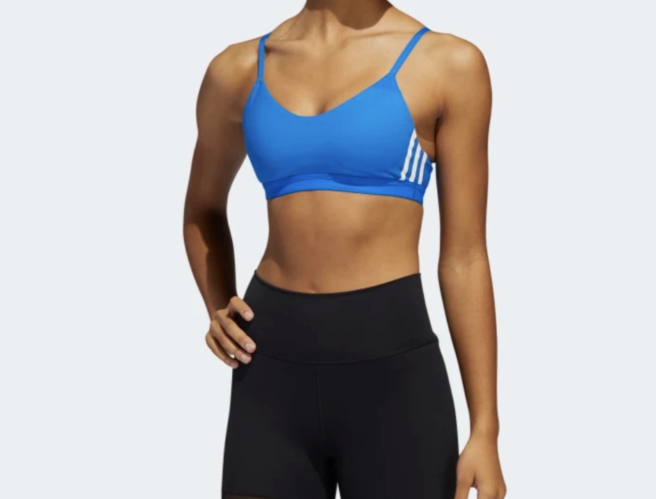 adidas 3-Stripes Sports Bra Blue White