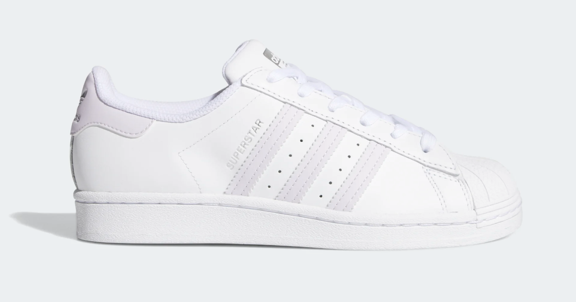 adidas superstar white purple tint