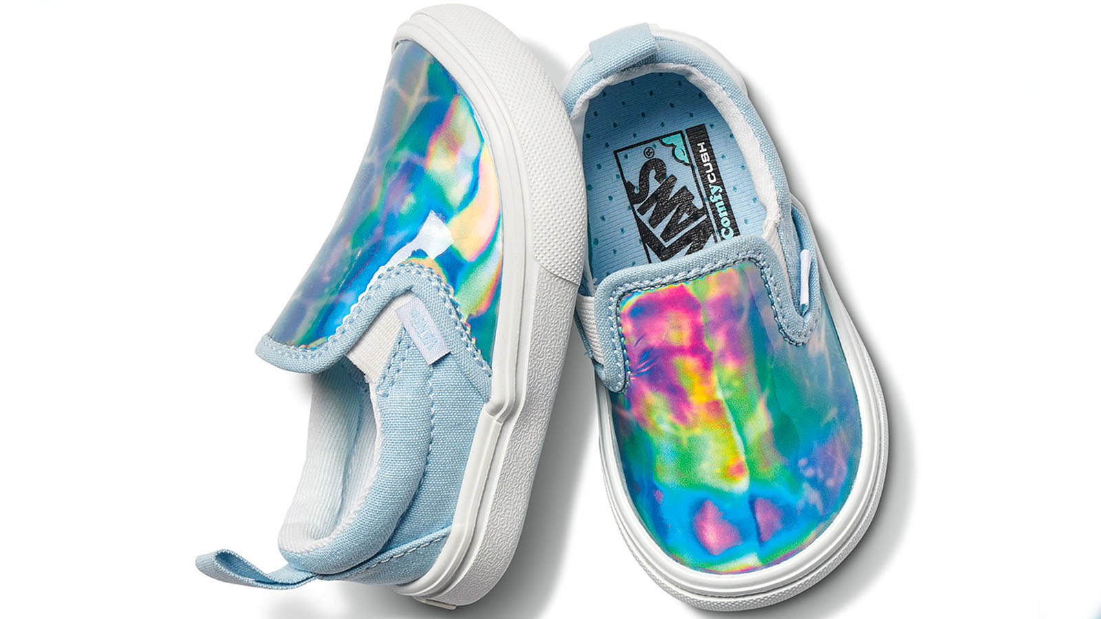vans iridescent slip on
