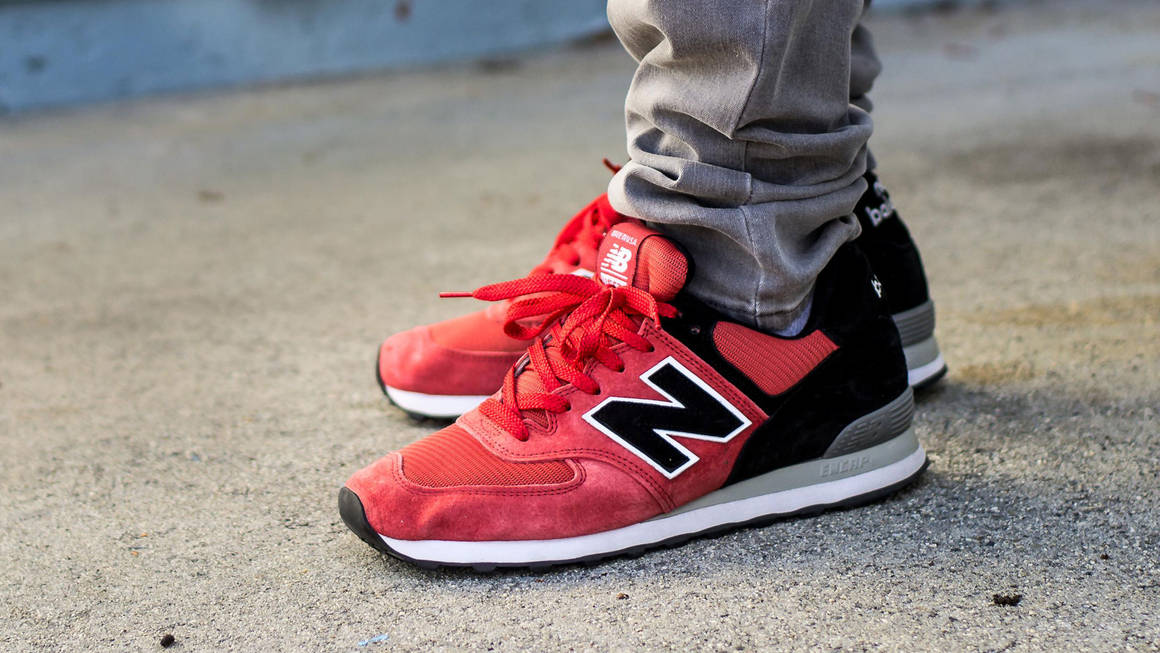 new balance 574 red and grey