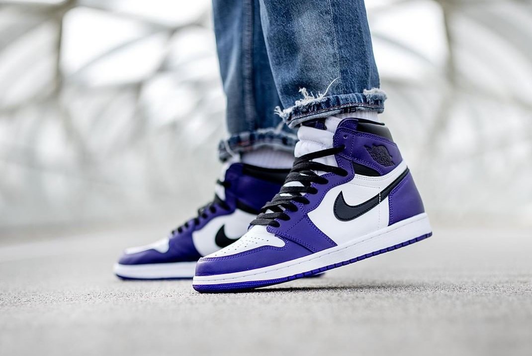 foot locker court purple jordan 1