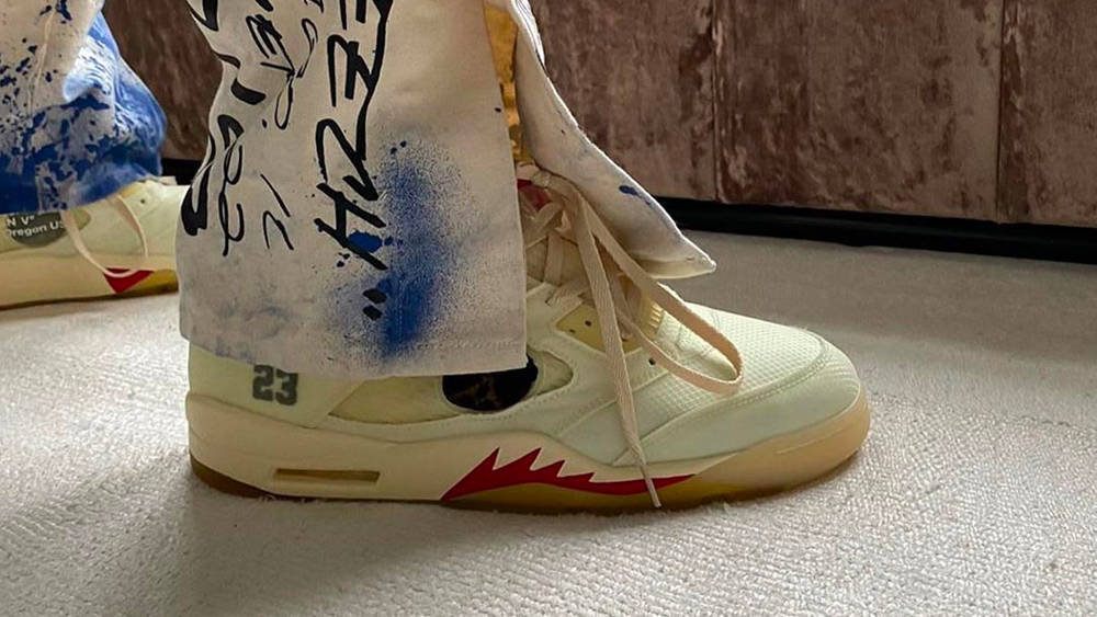 Image via Virgil Abloh Off-White x Air Jordan 5 "Sail"