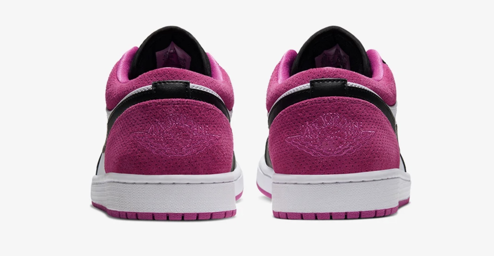 Air Jordan 1 Black Active Fuchsia heel