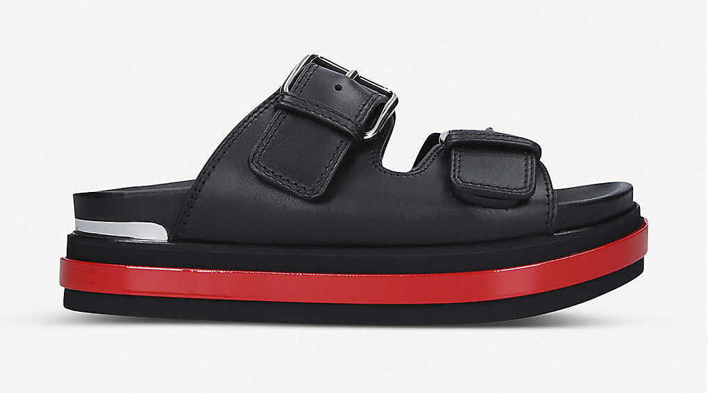 Alexander McQueen Trompe L'oeil Leather Sandals Black