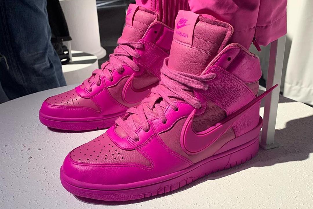 nike dunk high x ambush lethal pink