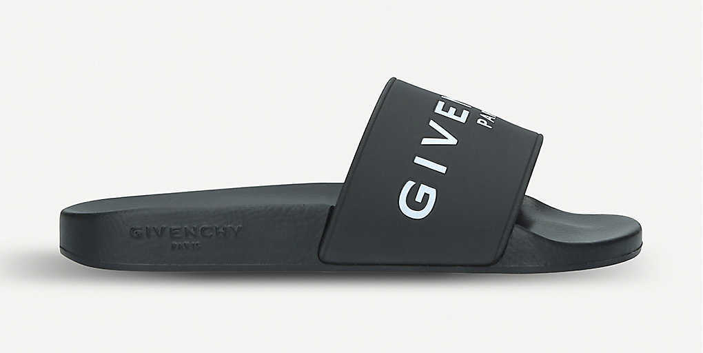 Givenchy Logo Rubber Sliders Black