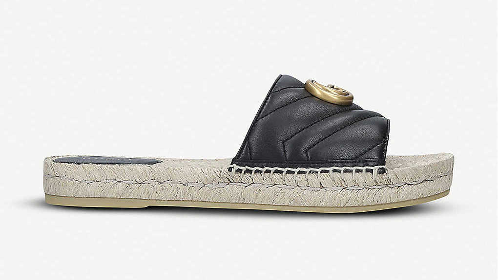 Gucci Pilar Espadrille Slider Black