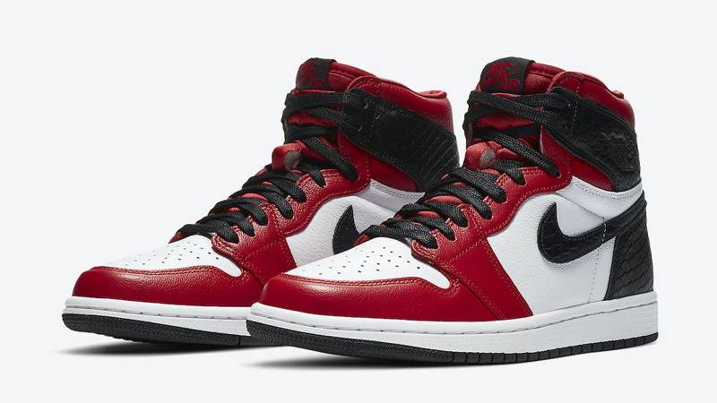 Snakeskin on sale jordans red