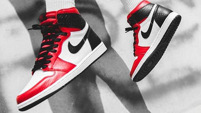 air jordan 1 satin snake on feet