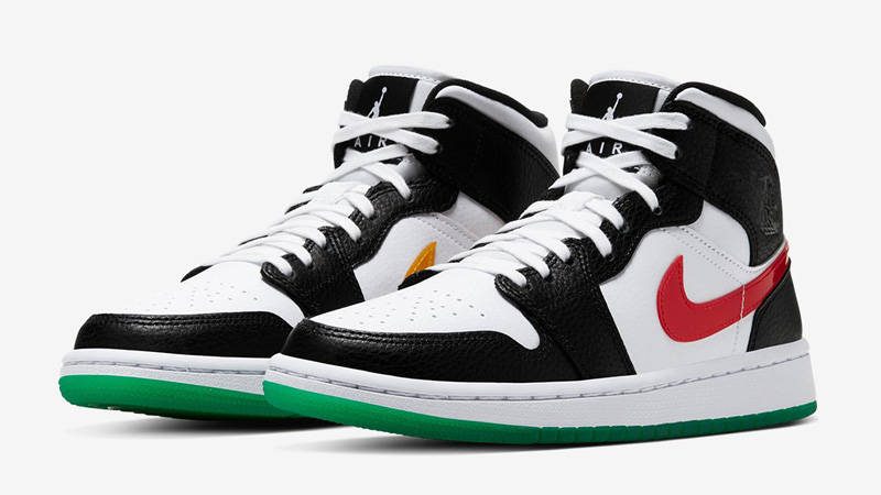 Jordan 1 Mid Black University Red White