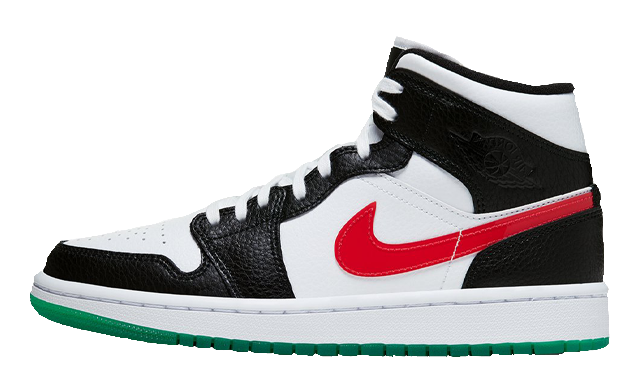 Jordan 1 Mid Black University Red White
