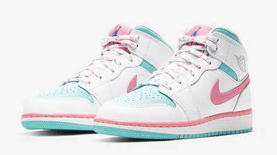 pink blue white jordan 1