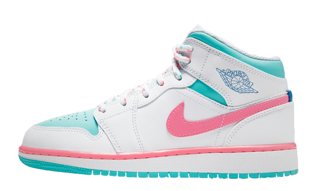 Jordan white pink on sale blue