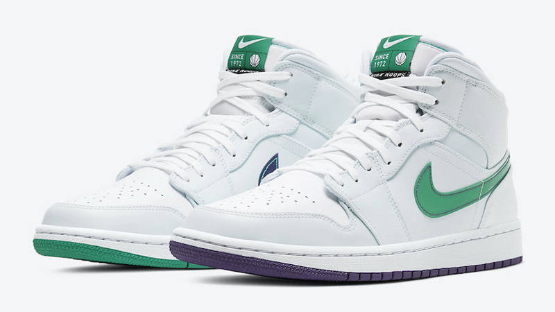 Jordan 1 Mid Nike Hoops White Green