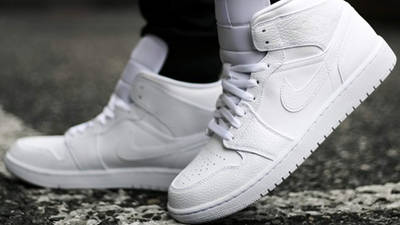 jordan 1 triple white on feet