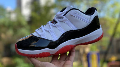 Jordan 11 Low Concord Bred Side On Hand