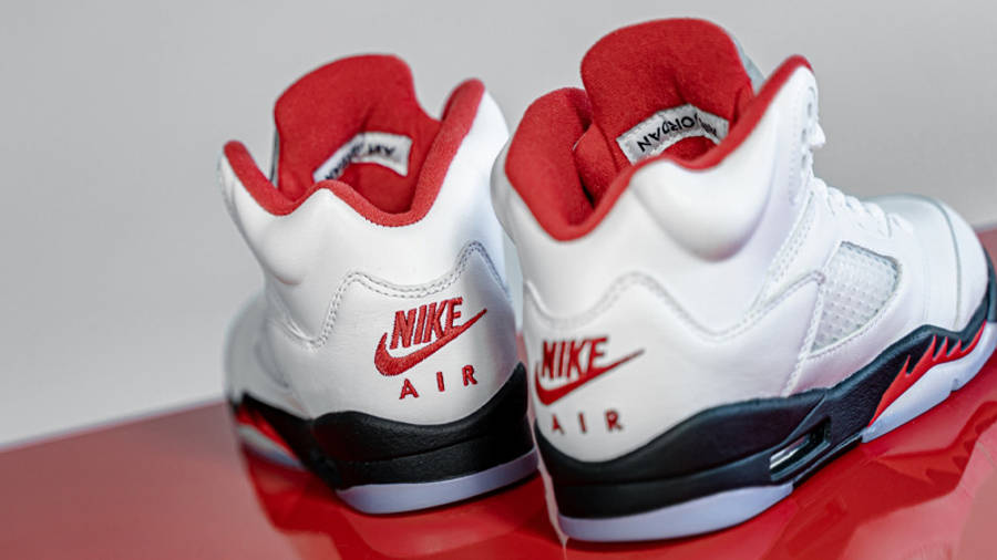 fire red jordan 5 gs