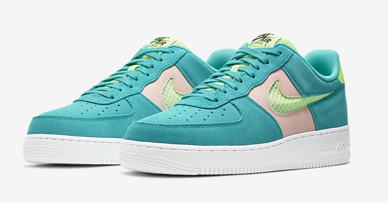 Nike Air Force 1 Oracle Aqua pink