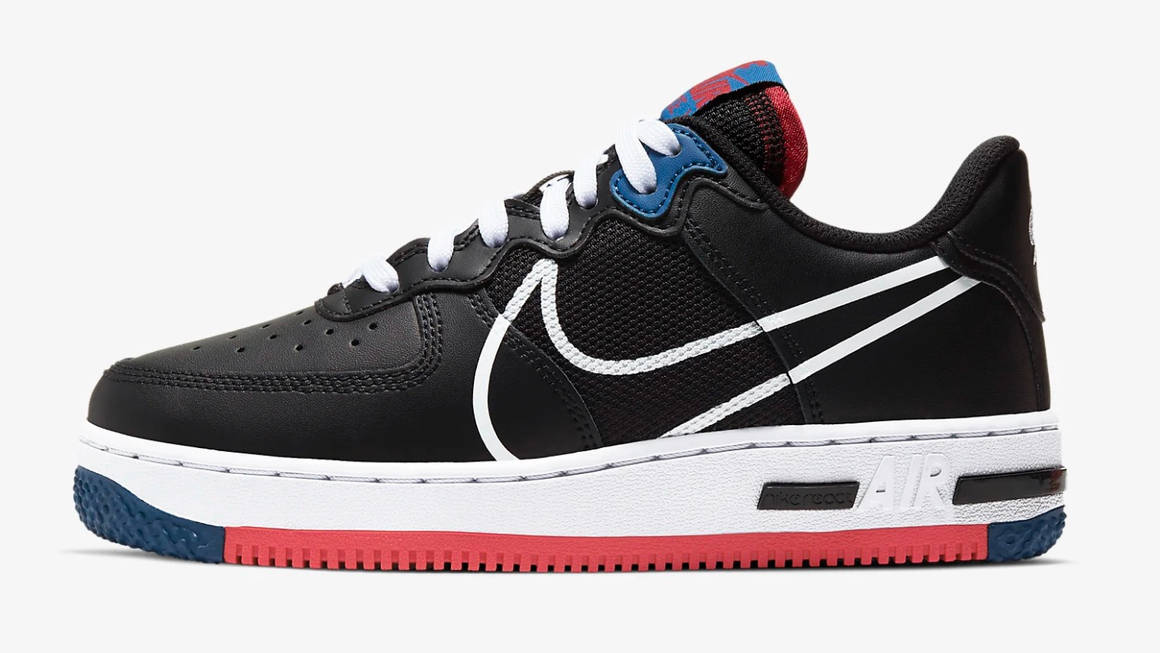 nike air force 1 react black red