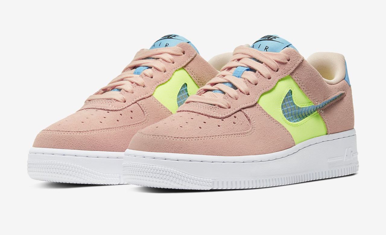 Nike Air Force 1 Washed Coral Oracle Aqua front