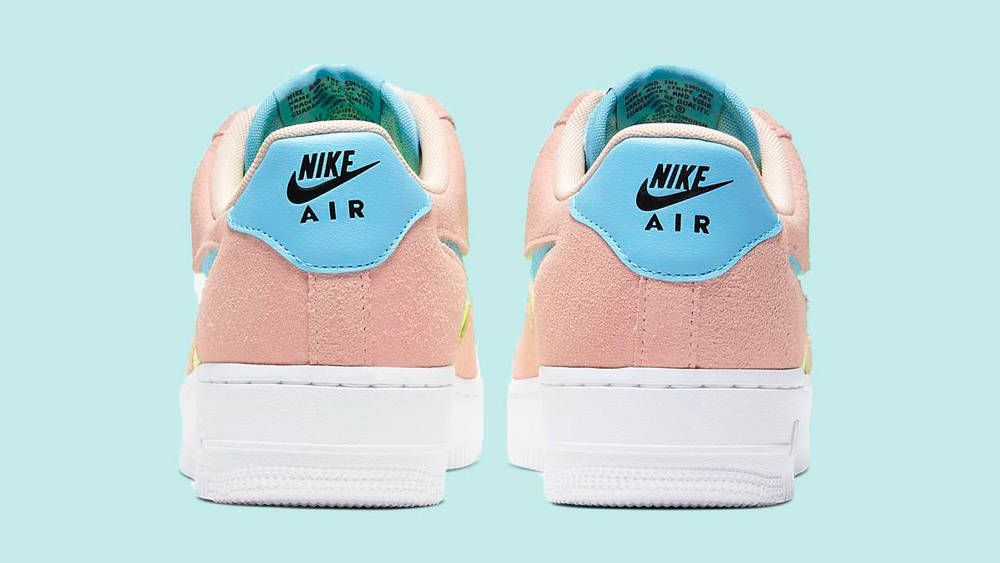 Nike Air Force 1 Washed Coral Oracle Aqua heel copy