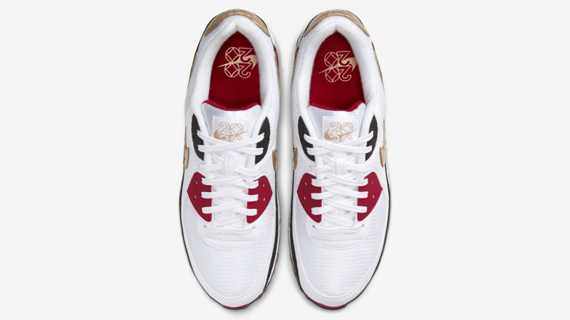 Nike Air Max 90 Chinese New Year CNY 2020 White Metallic Gold Middle