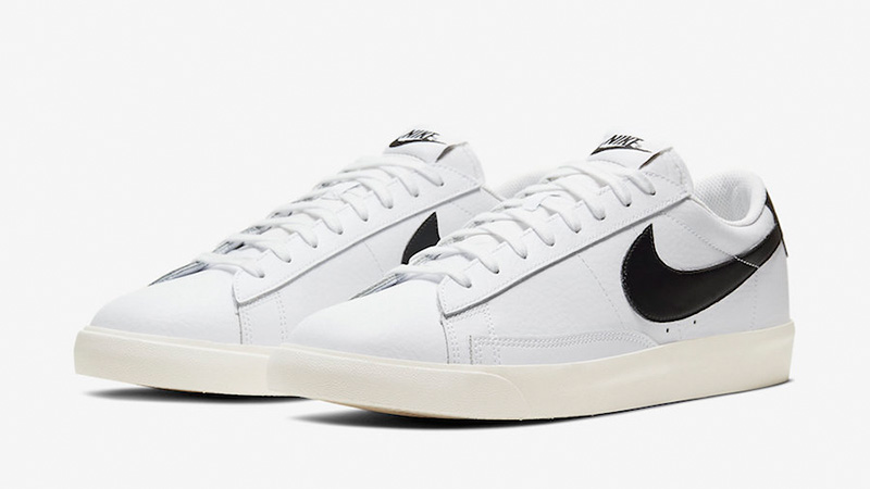 nike blazer black and white low